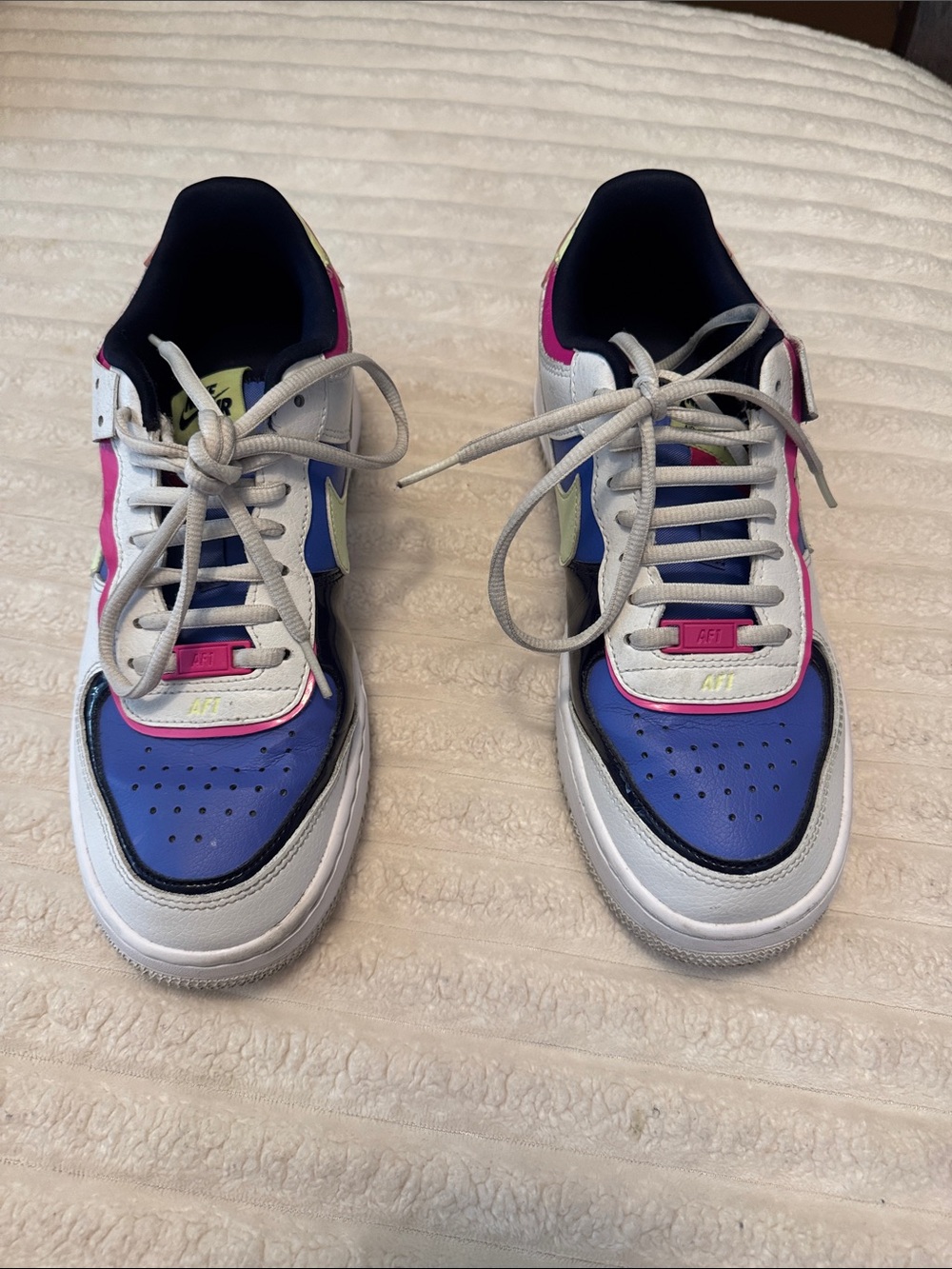 Nike Air Force 1 Multi-Color Low-Top Sneakers in Blue, Pink, Lime & White